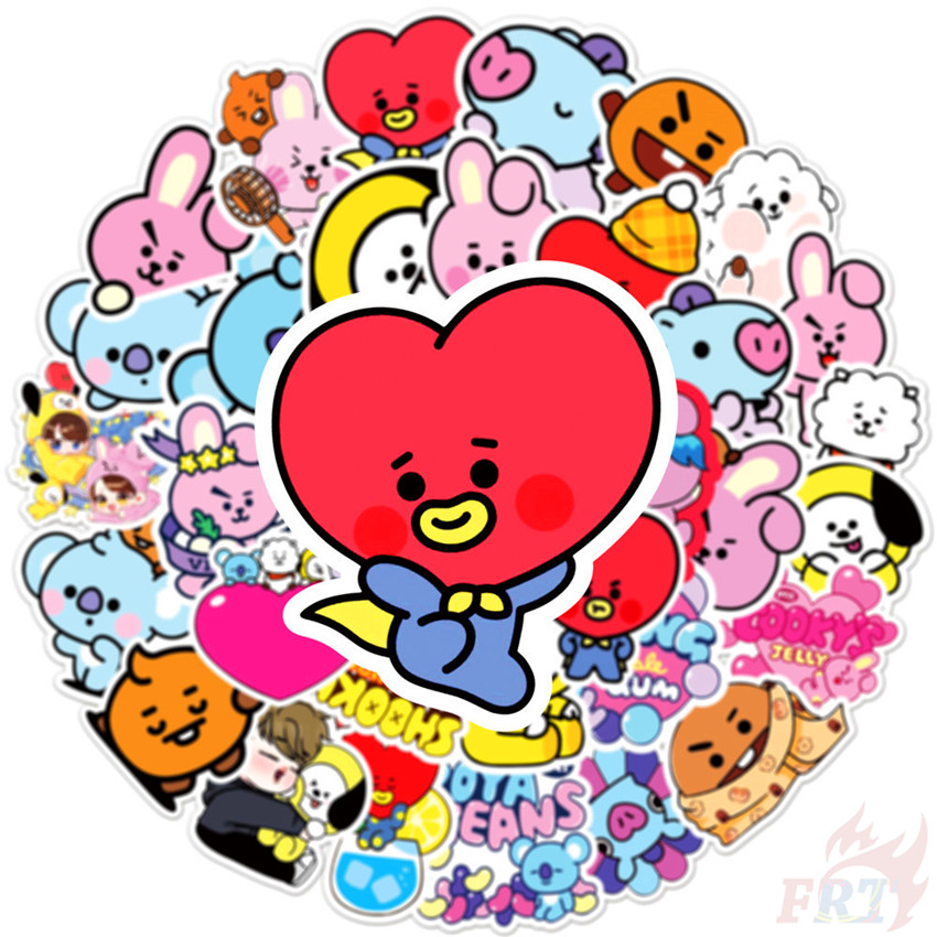 ❉ Bangtan Boys BTS BT21 Series 02 - HipHop Punk Style KPOP TATA MANG SHOOKY COOKY KOYA RJ CHIMMY Stickers ❉ 50Pcs/Set DIY Mixed Fashion Doodle Decals Stickers