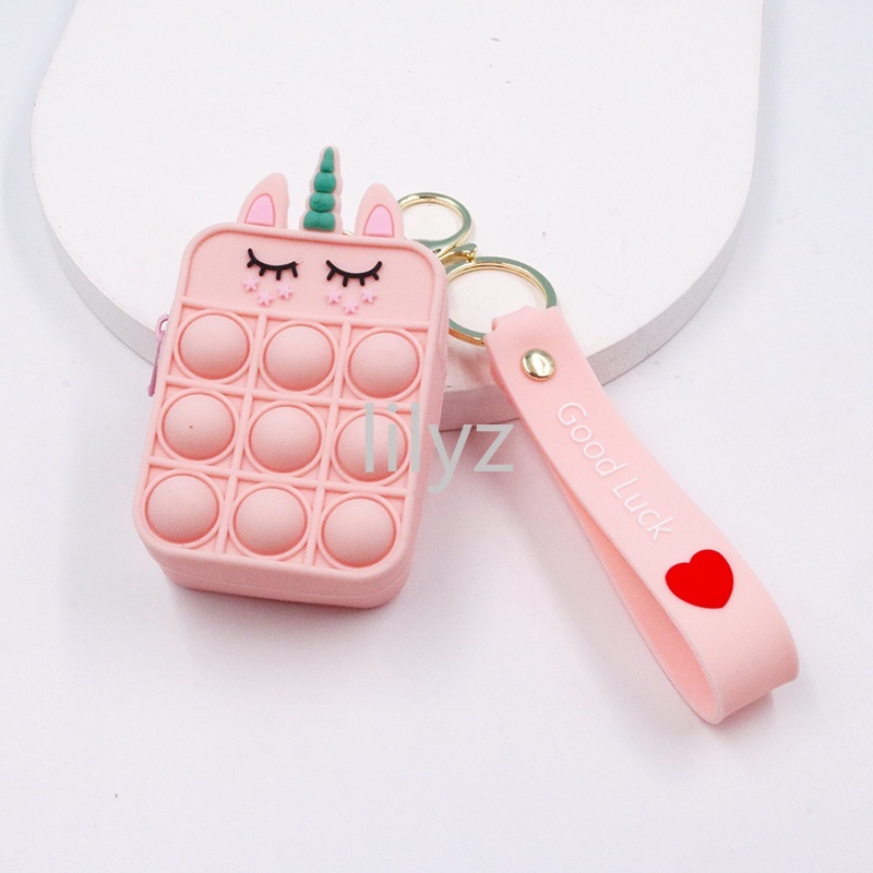 Móc khóa gắn túi bong bóng phong cách hoạt hình xinh xắn dễ thương