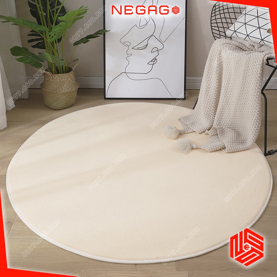 Thảm tròn 1m đẹp 20 màu trải sàn phòng ngủ phòng khách trang trí decor | NEGAGO