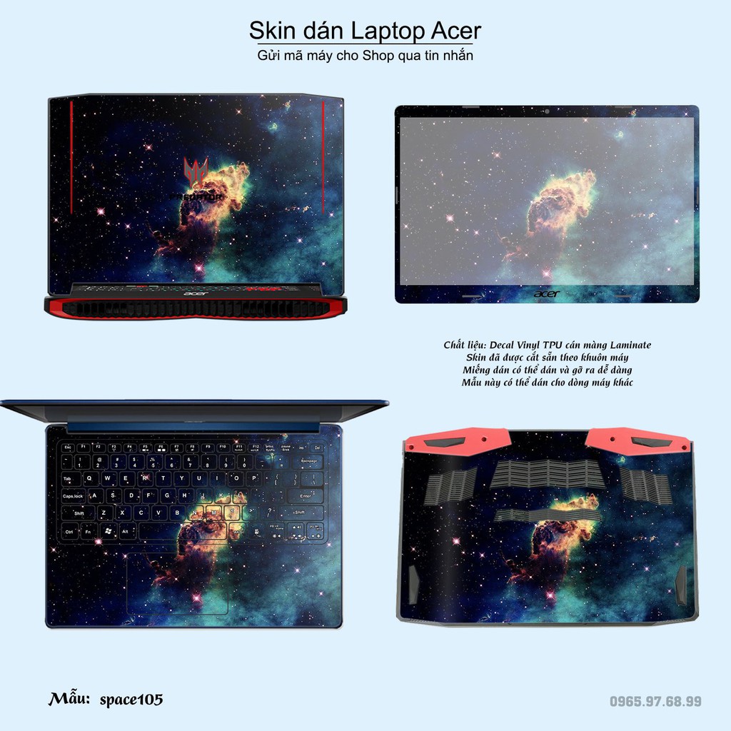 Skin dán Laptop Acer in hình không gian nhiều mẫu 18 (inbox mã máy cho Shop)