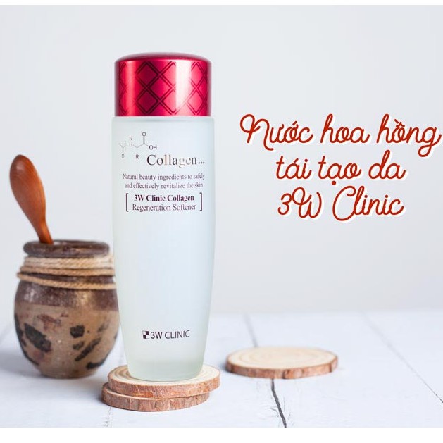 [Korea] Nước Hoa Hồng Tái Tạo Da 3W Clinic (Đỏ) (150 ml)