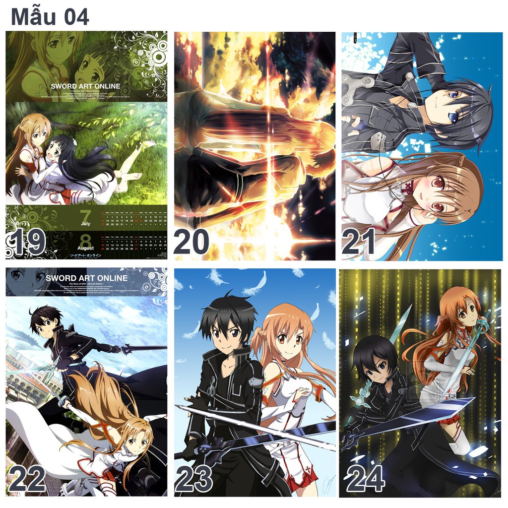 Poster/ tranh dán tường in hình anime Sword art online