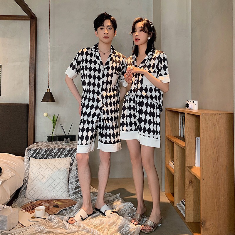 Pyjama lụa cao cấp nam nữ đồ mặc nhà đồ ngủ cao cấp