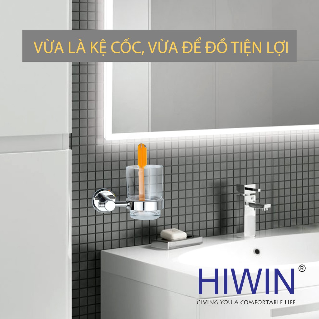 Kệ cốc đơn inox 304 mặt gương sáng bóng cao cấp Hiwin Y-531