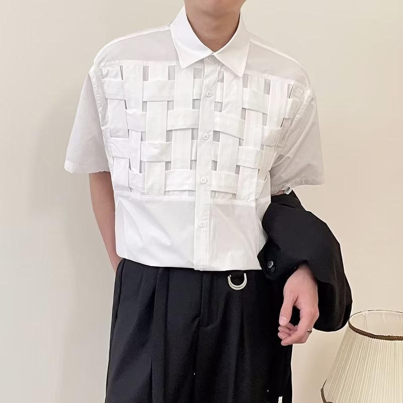 Áo Sơ Mi Ngắn Tay Thời Trang Hàn Quốc Dành Cho Nam / Size M-3XL