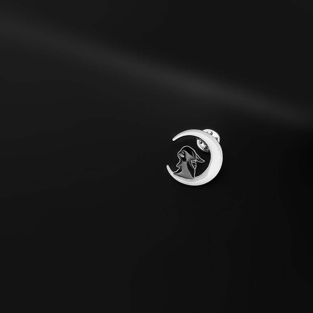 Lanfy Mo Dao Zhu Shi Ghim Cài Áo Khoác Hình Thỏ Đen Mặt Trăng Ngôi Sao Hoạt Hình Demonic Wei Wuxian Lan WangJi