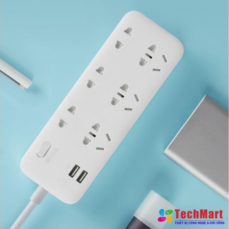 Ổ cắm Xiaomi Zmi Power Strip 6 cổng 2 usb CX05