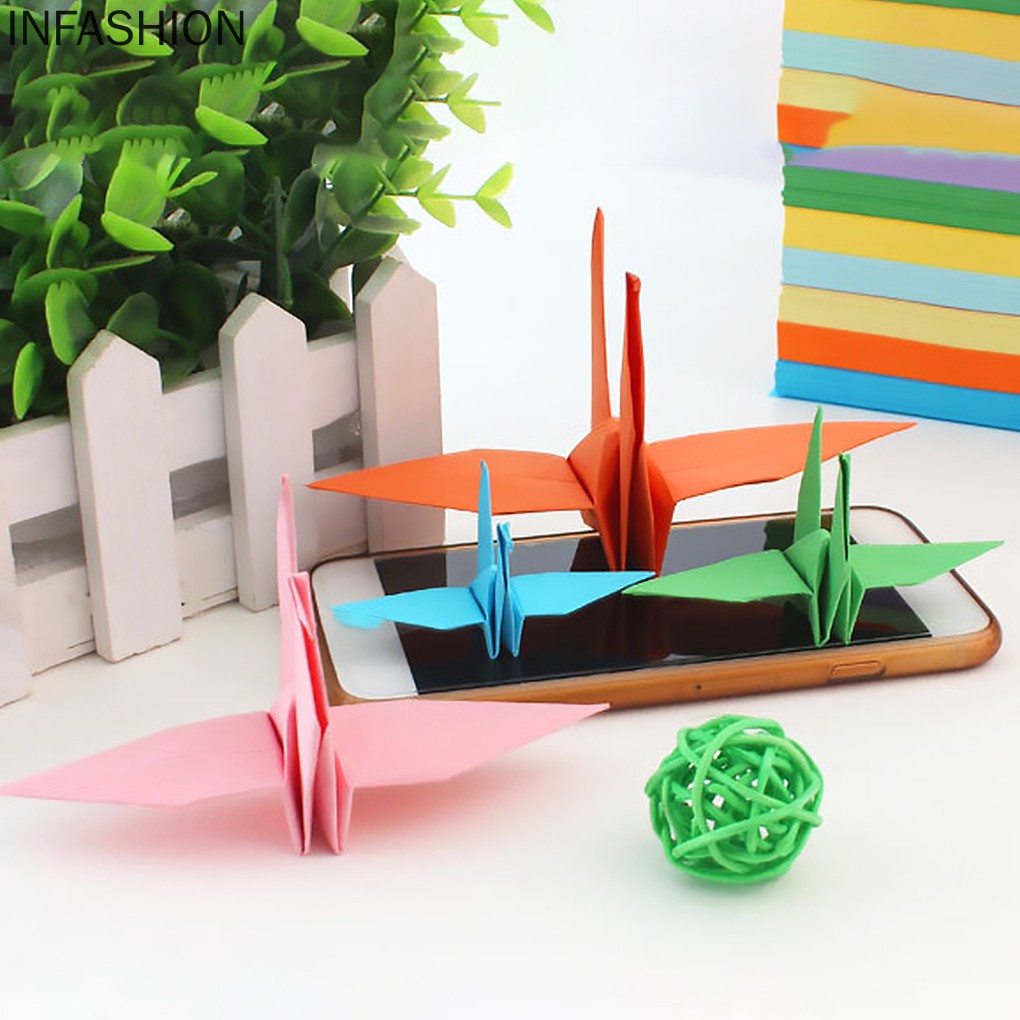 Set 100 Giấy Vuông Nhiều Màu Xếp Hình Origami