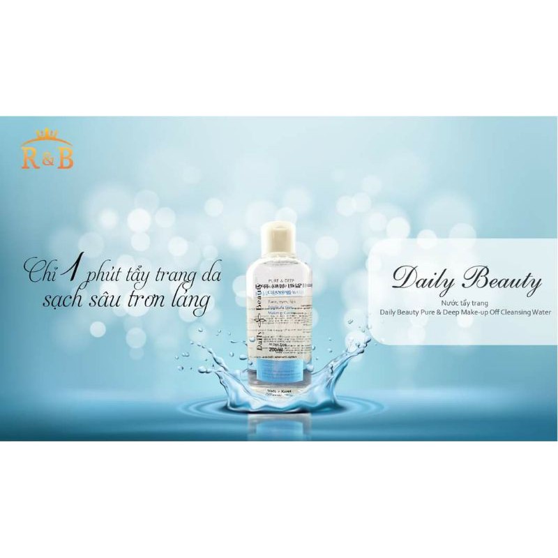 Nước Tẩy Trang Daily Beauty Hàn Quốc R&B Sạch Dịu Nhẹ, Không Cồn