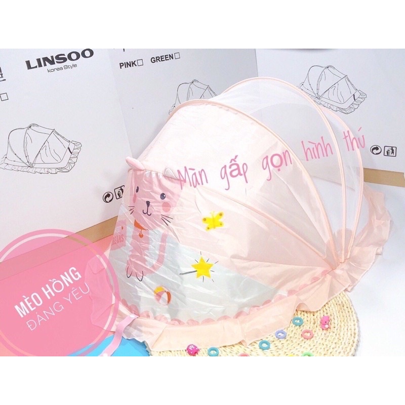 Mùng chụp cho bé chống muỗi, Màn Chụp Gấp Gọn Kiluta Hình Thú Cho Bé