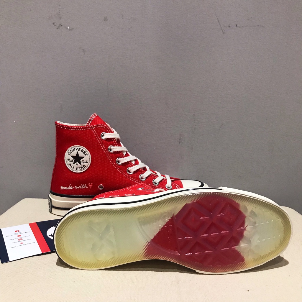 Giày Converse 1970s đỏ cổ cao valentine