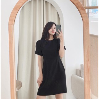 váy cổ tròn cộc tay bồng