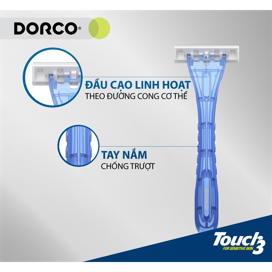 Gói 10 Dao Dạo Râu 3 Lưỡi DORCO TOUCH 3