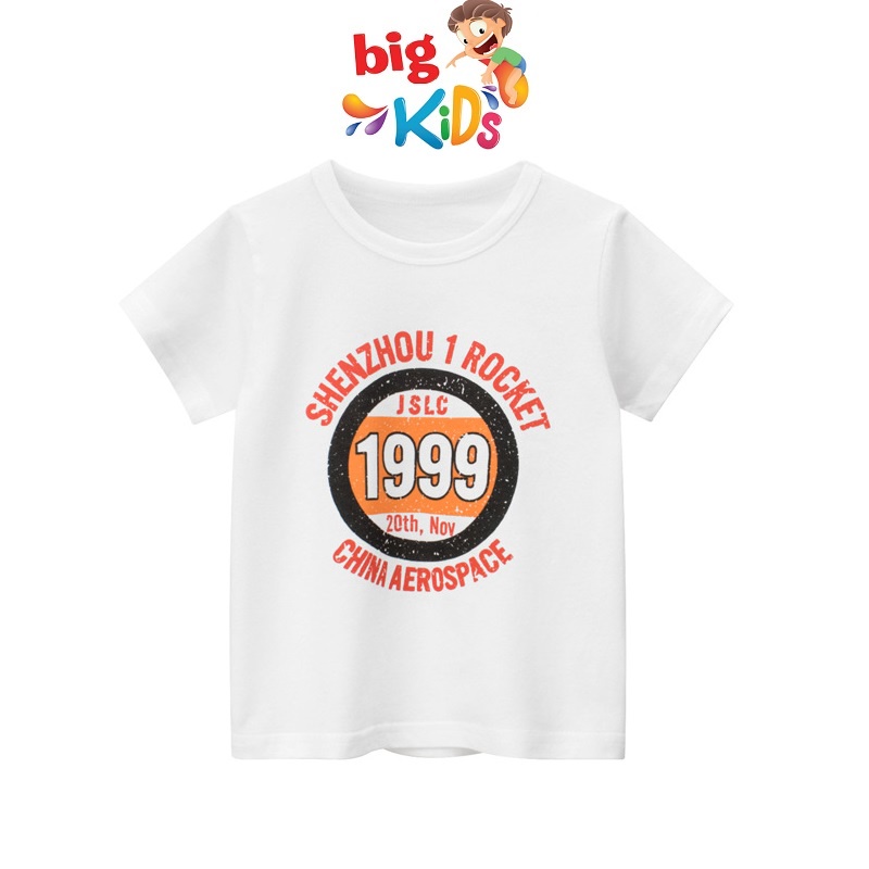 Áo thun bé trai hàn quốc cộc tay mùa hè cotton phông cho trẻ em 2 đến 8 tuổi Bigkids