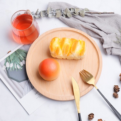 Khay gỗ tre tròn đựng thức ăn đa năng tiện dụng
