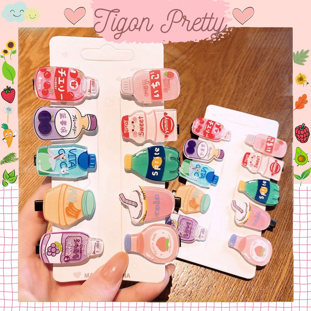 Set kẹp tóc xinh xắn dễ thương phong cách Hàn Quốc