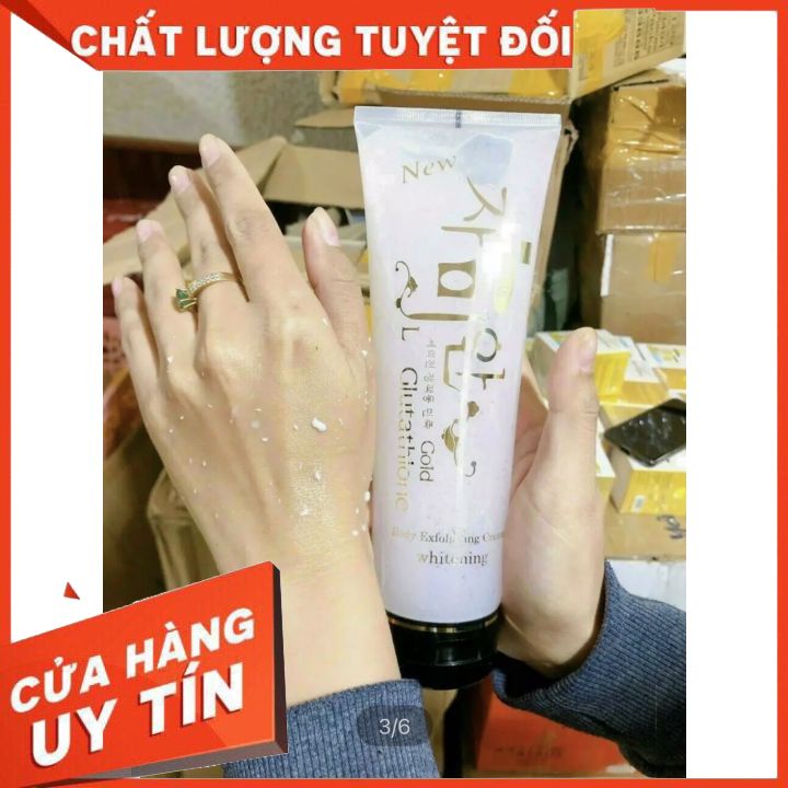 TẨY TẾ BÀO CHẾT GOLD L-Glutathione CÓ HẠT 300g mát xa -tẩy sạch lớp sừng già cỗi lâu ngày -giúp cho làn da sáng min