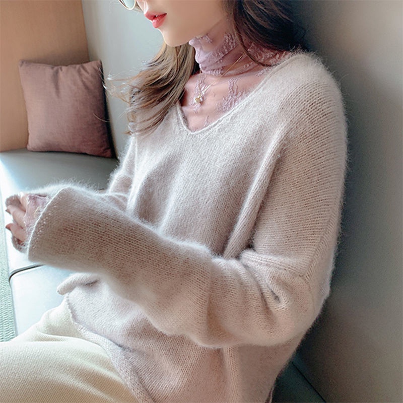 Áo ren lưới cổ cao phong cách Hàn Quốc thời trang cho nữ