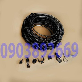 dây thông tắc cống phi 16, dây thông nghẹt cống dùng cho máy khoan