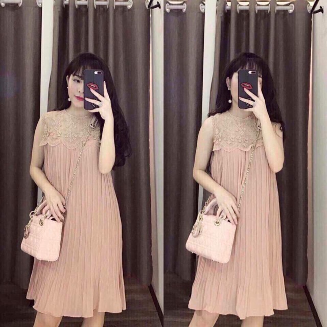Váy suông dập ly
