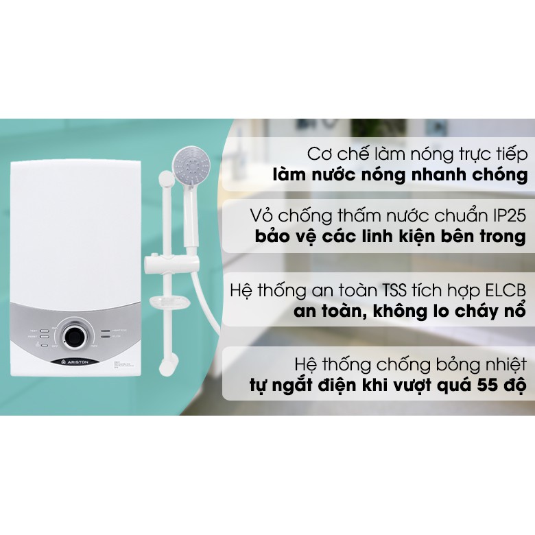 Máy Nước Nóng Trực tiếp ARISTON Aures SM45PE SBS VN