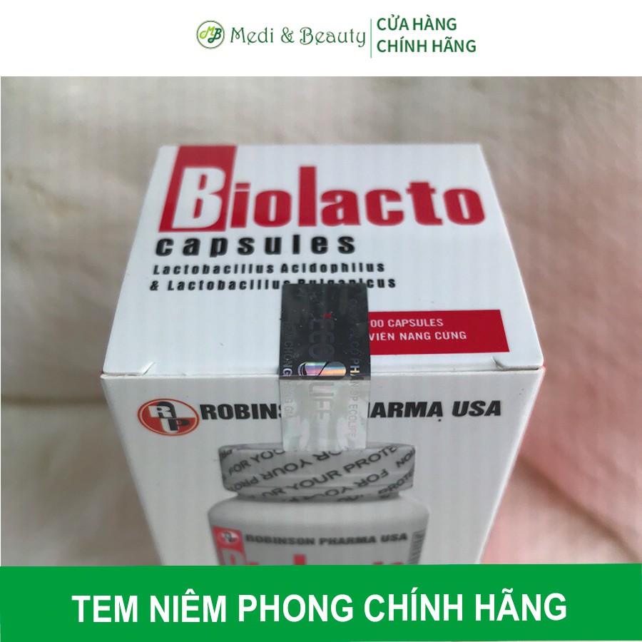 Viên uống hỗ trợ tiêu hóa, giảm đầy bụng, khó tiêu, táo bón BIOLACTO chai 100 viên