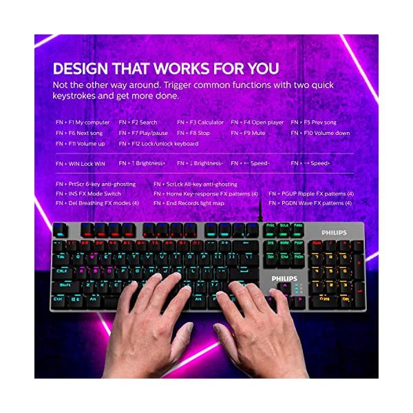 Bàn phím cơ Philips chính hãng - Phím cơ Philips Blue Switch Led Rainbow | BigBuy360 - bigbuy360.vn