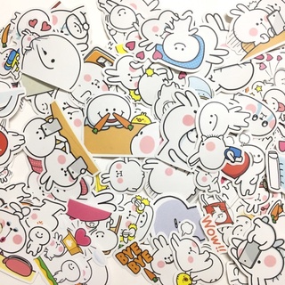 Sticker Spoiled rabbit dán trang trí planer, scrapbook,....size nhỏ 3-5cm