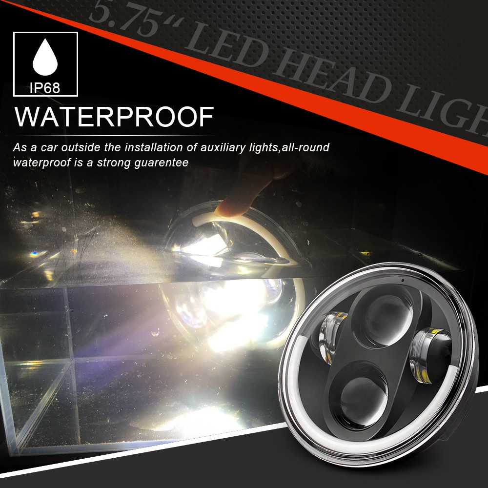 UNI-SHINE 5 3/4 &quot;5,75 Halo Máy chiếu tròn Đèn pha LED Đầu chùm kín