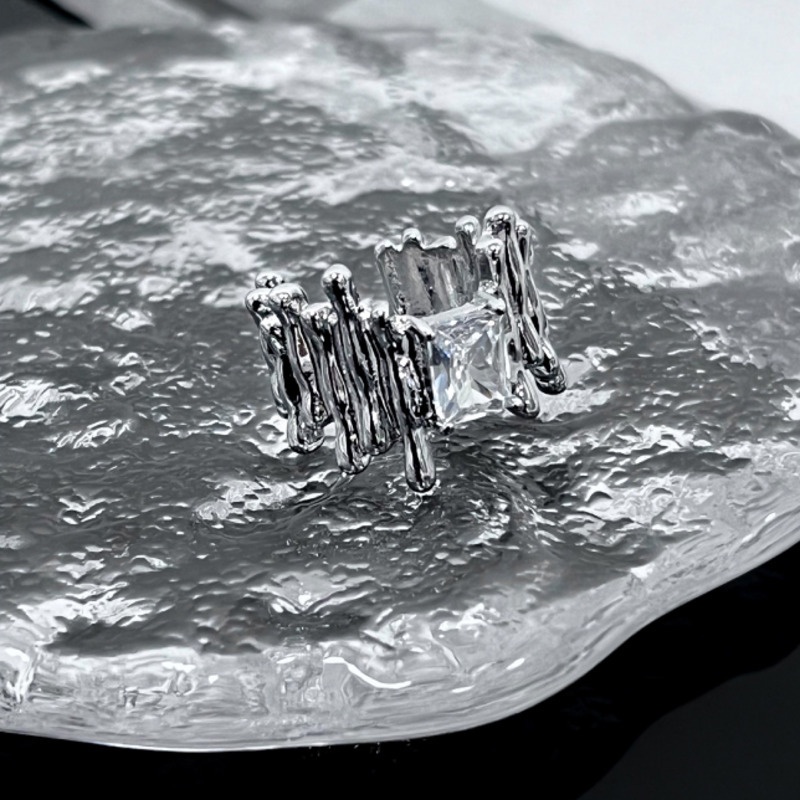 Nhẫn Trang Sức Kiểu Hở Đính Đá Zircon 19A1683 Phong Cách Retro Đơn Giản Cho Nam Nữ