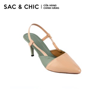 Giày Sandals SDC-19 Gót 6 Phân Mũi Nhọn Hở Gót Sac & Chic