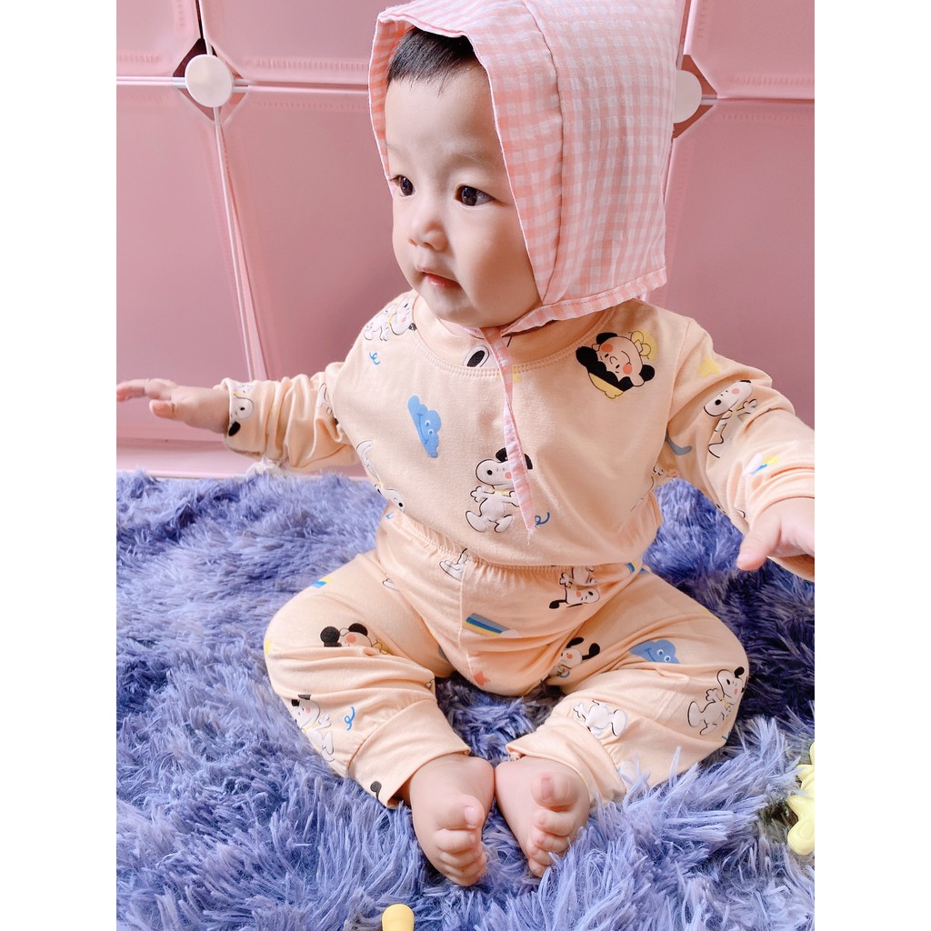 Sale !!! Bộ Dài In Toàn Thân Minky Mom Họa Tiết Maroko- Chó Snoopy  Cho Bé ( 7-19kg) (1275 )