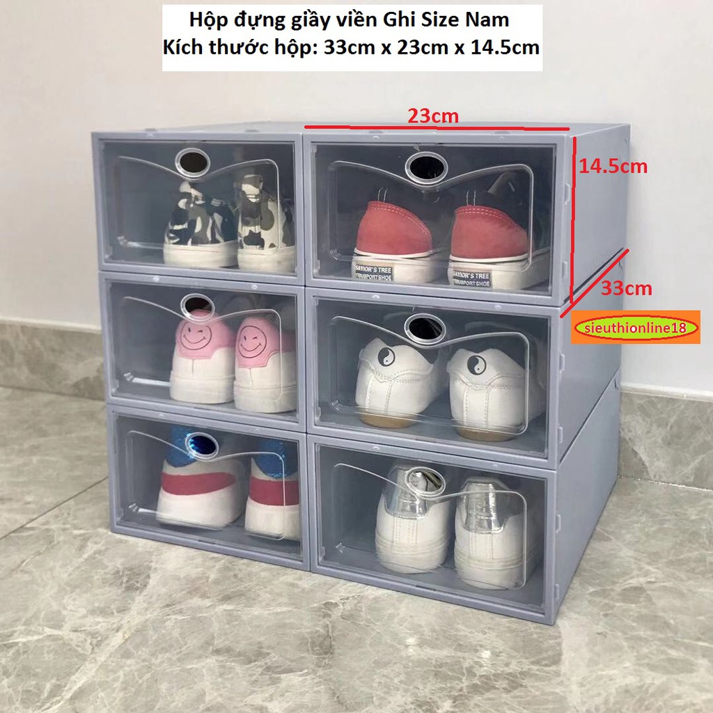 Hộp Đựng Giày Nắp Nhựa Cứng Loại 1 - Size Nam và Nữ | BigBuy360 - bigbuy360.vn
