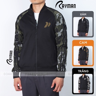 Áo Khoác Nam Rằn Ri Vải Thun Phối Kaki RAYMAN Áo Khoát Họa Tiết Lính Camo Không Nón