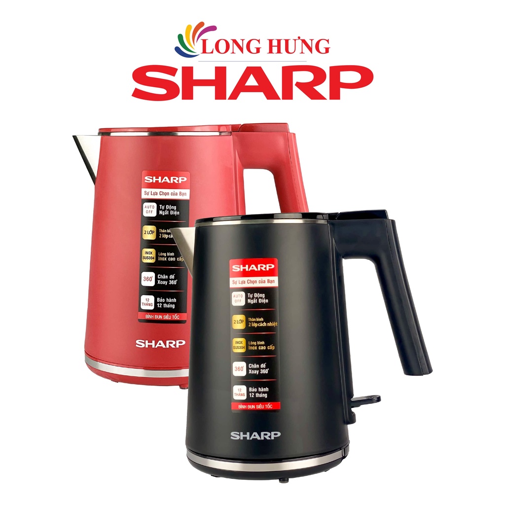 Bình đun siêu tốc Sharp 1 lít EKJ-10DVPS - Hàng chính hãng