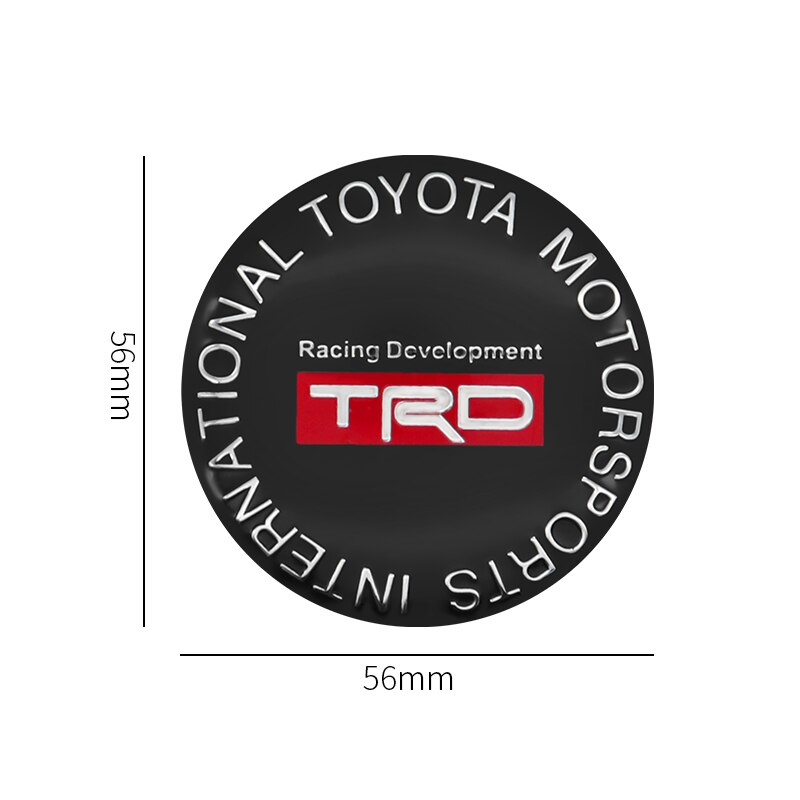 Bộ 4 Miếng Dán 56mm Trang Trí Trục Bánh Xe Hơi Toyota RAV4 Yaris Corolla C-HR Vios Camry