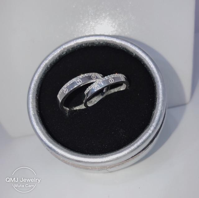 Nhẫn đôi bạc QMJ Định Tình bạc 925 cao cấp, thiết kế đơn giản, nạm đá tấm sáng, nhẫn nữ thời trang đẹp