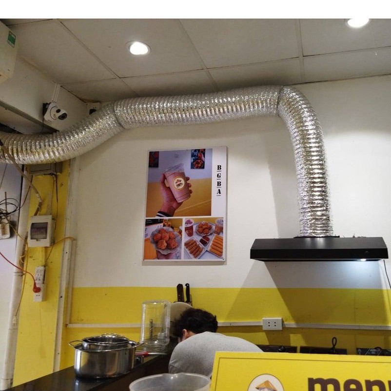 Ống gió mềm nối máy hút mùi bếp, quạt thông gió D150/D200