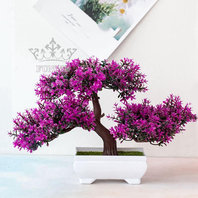 Chậu cây nhân tạo bằng nhựa trang trí cho nội thất