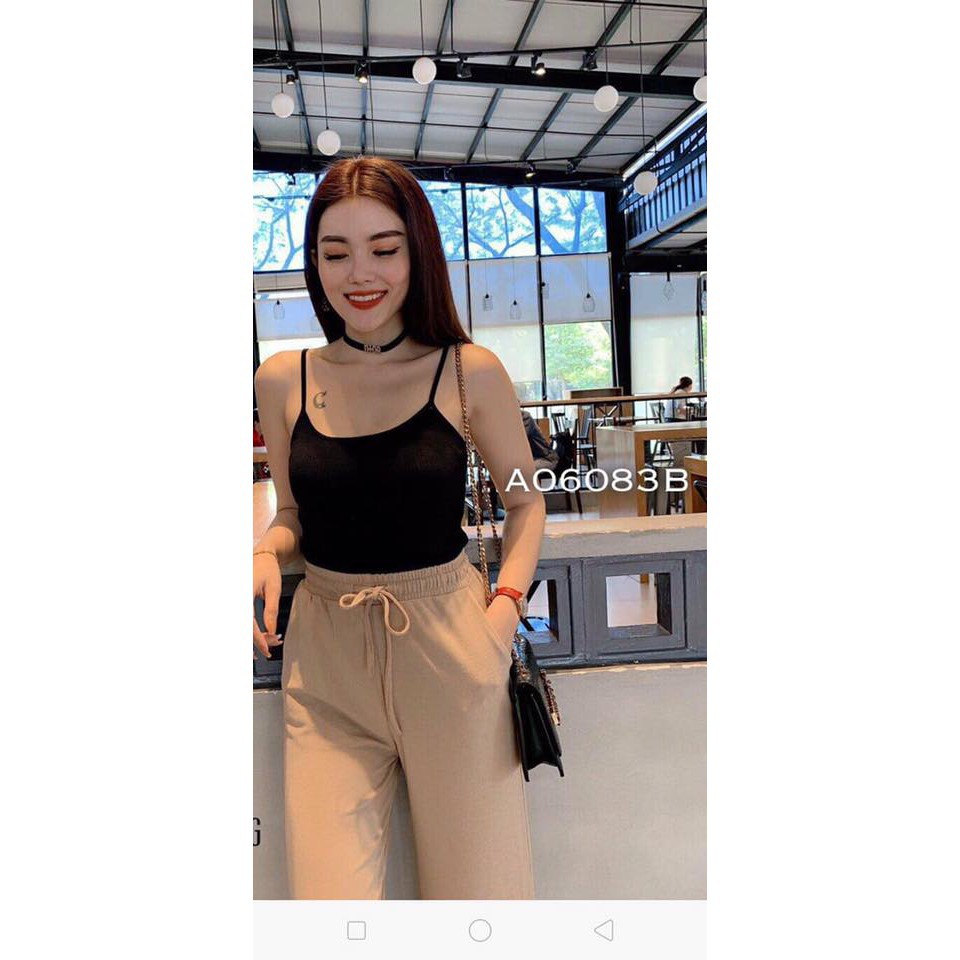 Áo 2 dây cotton trơn chất đẹp
