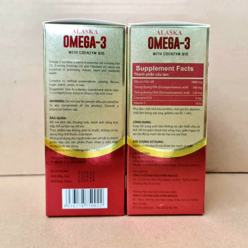 Dầu cá ALASKA OMEGA 3 bổ não, bổ mắt, tốt cho tim mạch