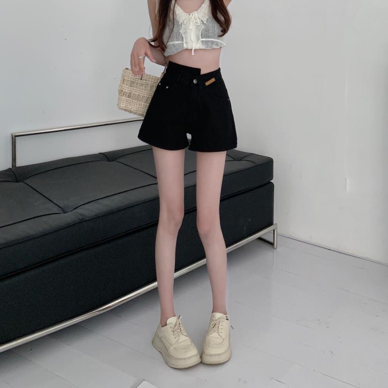 Quần Short Denim Lưng Cao Ống Rộng Phong Cách Hàn Quốc Thời Trang Cho Nữ