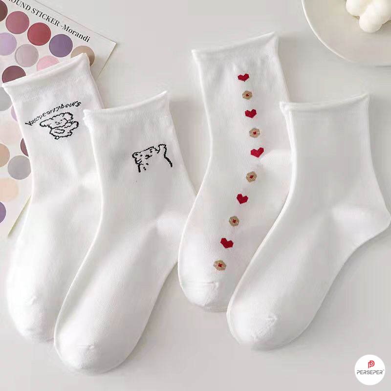 Tất nữ trắng cổ cao Hàn Quốc vớ nữ cute CAMILA T16
