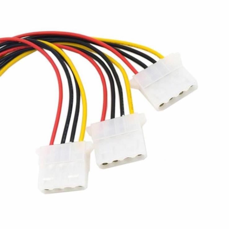 Dây cáp chia nguồn Molex IDE 4PIN 1 thành 3 - Cáp chia nguồn Molex 1 ra 3 cho HDD/DVD 20Cm