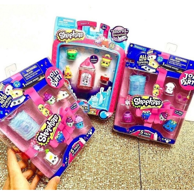 Đồ chơi Bữa tiệc Shopkins đáng yêu- Hộp 5 nhân vật chính hãng full box