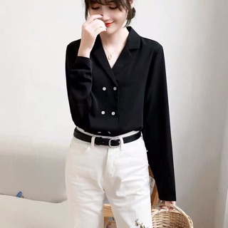 Áo sơ mi cổ vest 2 hàng cúc