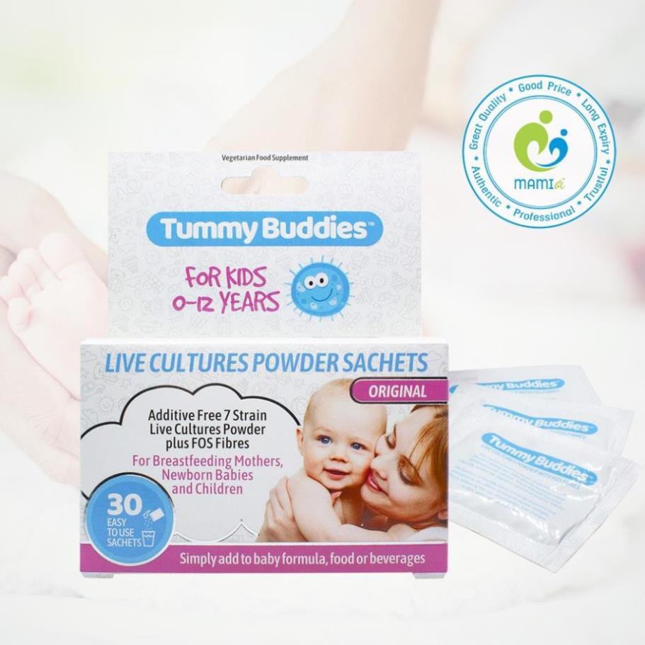 Men vi sinh (15/30 gói) hỗ trợ tiêu hóa cho bé 0-12 tuổi Tummy Buddies, UK