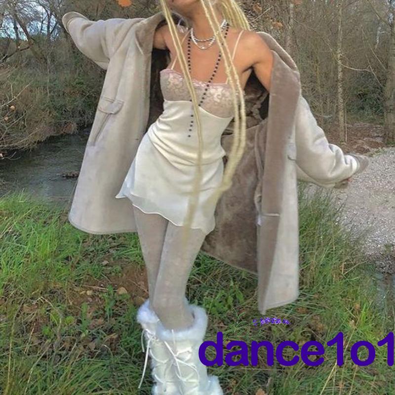 ♔HP✭Women´s Patchwork Double Layer Slim Fitted Sling Dress