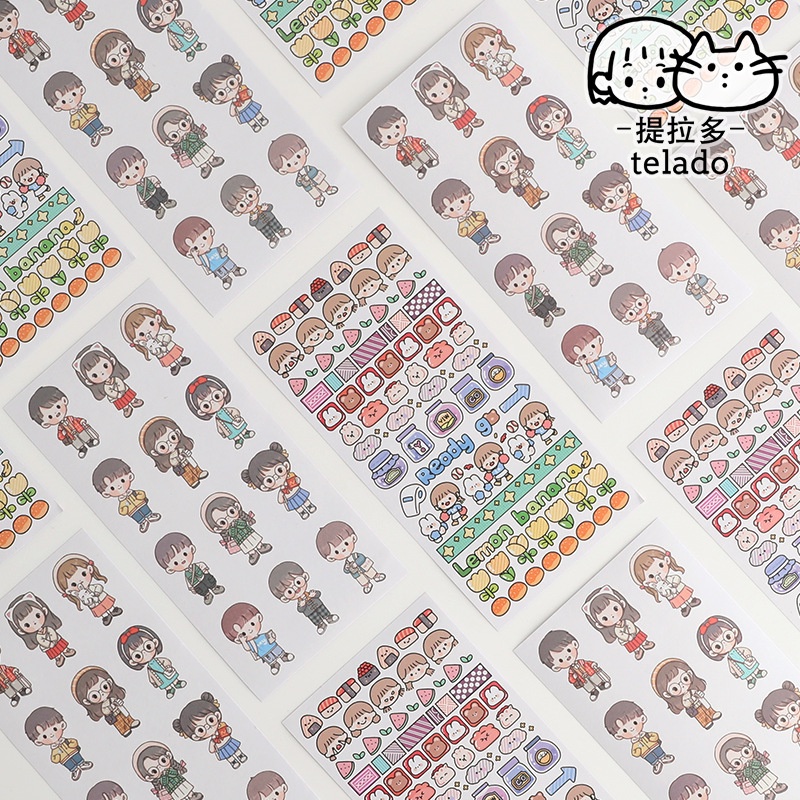 Sticker dán trang trí họa tiết hoạt hình Tirado trang trí nhật ký dễ thương DIY