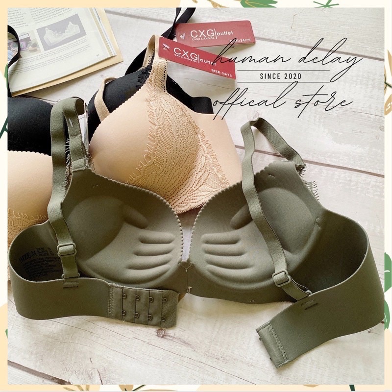 Áo lót nữ su đúc CXG áo ngực không gọng, nâng ngực, lót đệm vừa phải A61